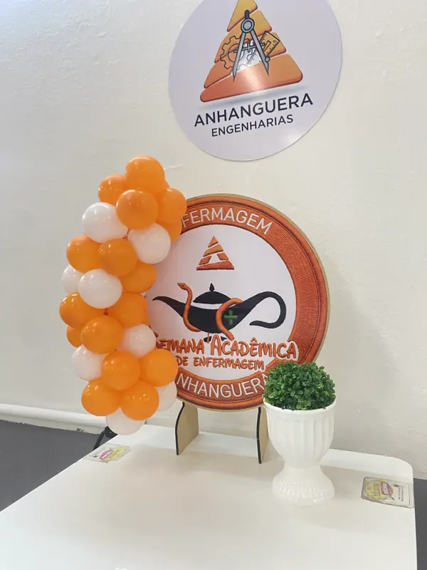 Decoração de evento acadêmico
